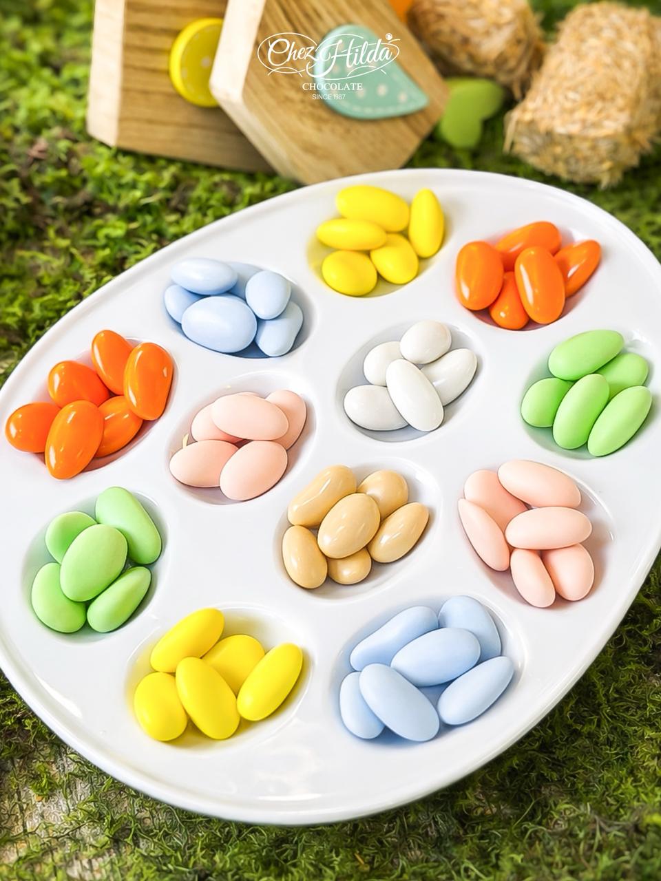 colored almonds