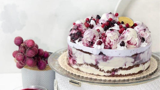 Blueberry ice cream cake