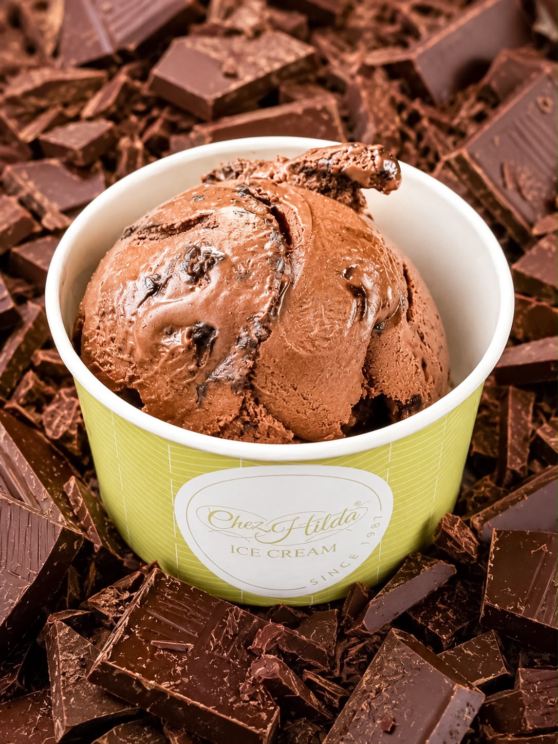 Dark Chocolate ice cream scoop