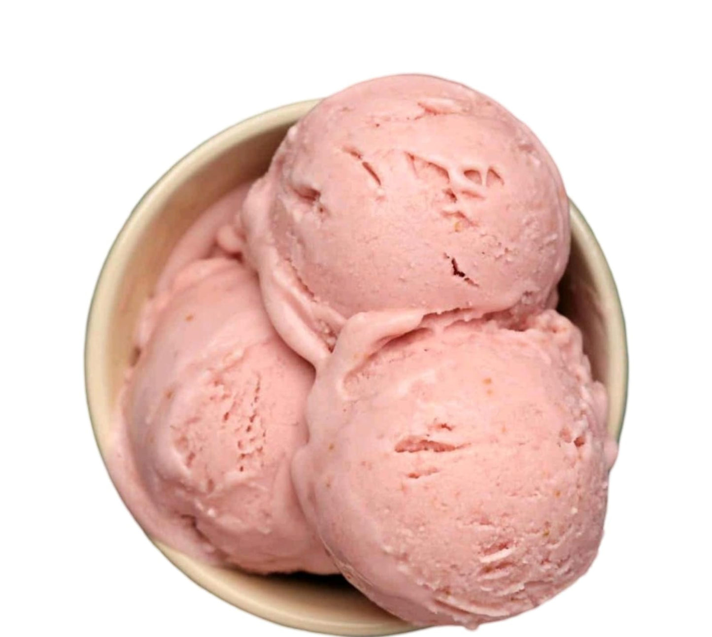 Strawberry ice cream scoop