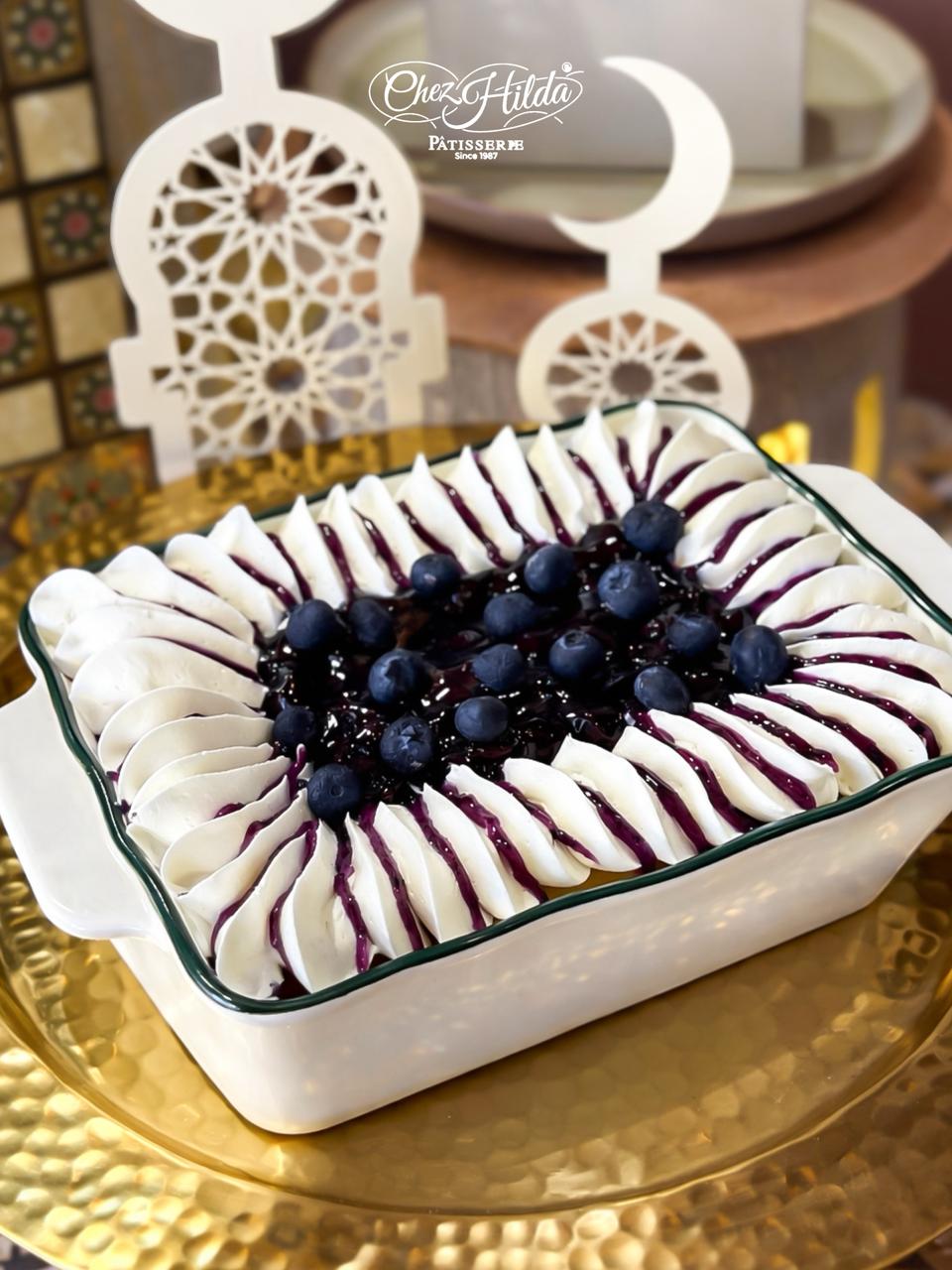 بسبوسه بالقشطة والبلوبيري