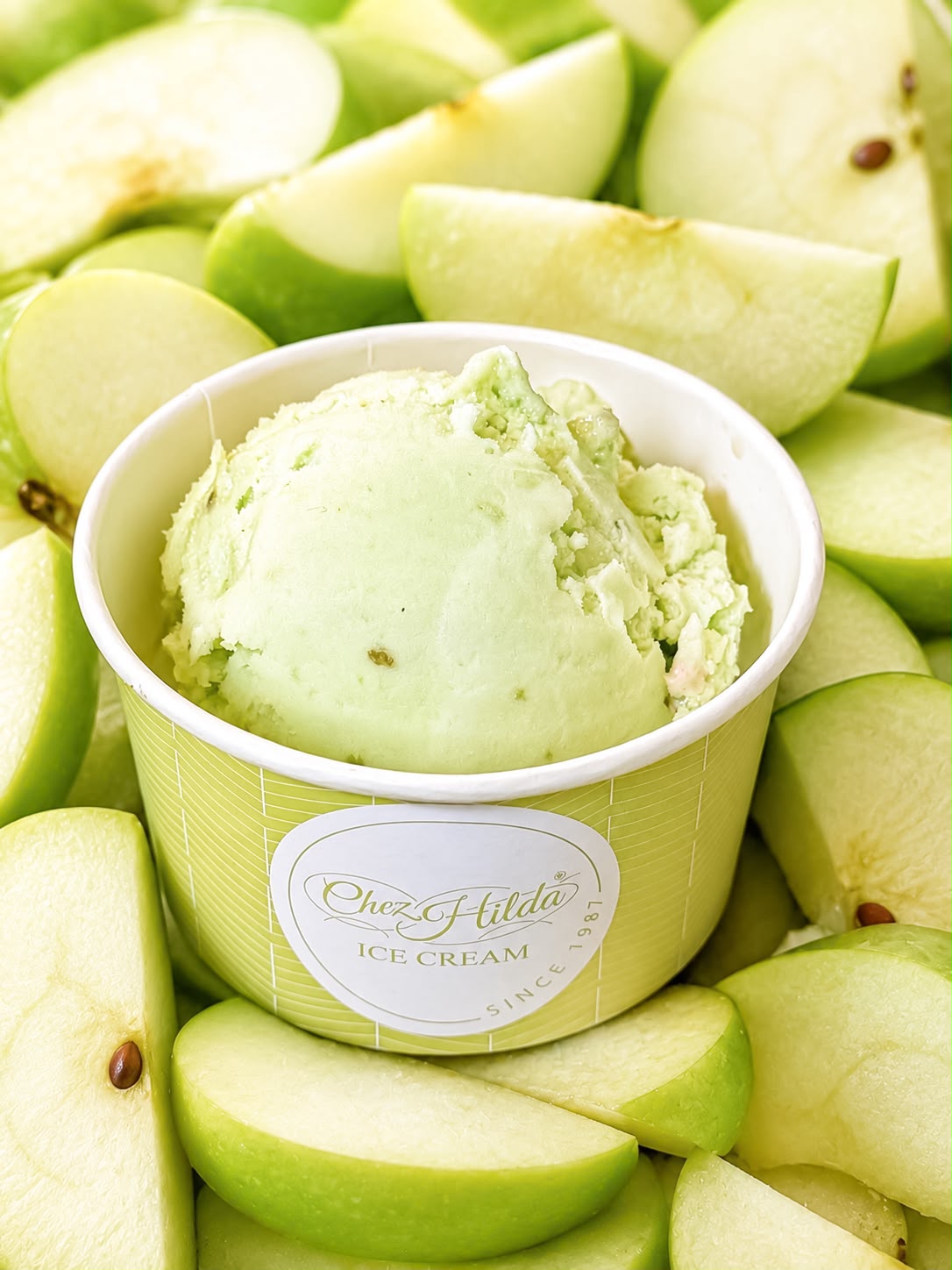 Green Apple ice cream scoop
